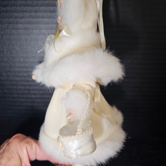 Ivory Porcelain Victorian Girl Christmas Ornament New 10 Inch Tall - Picture 10 of 10